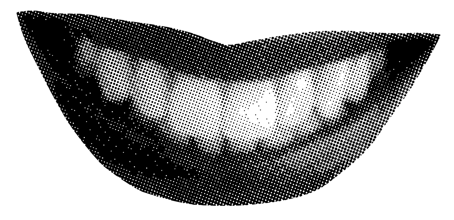 Halftone collage mouth, halftone effect smile element